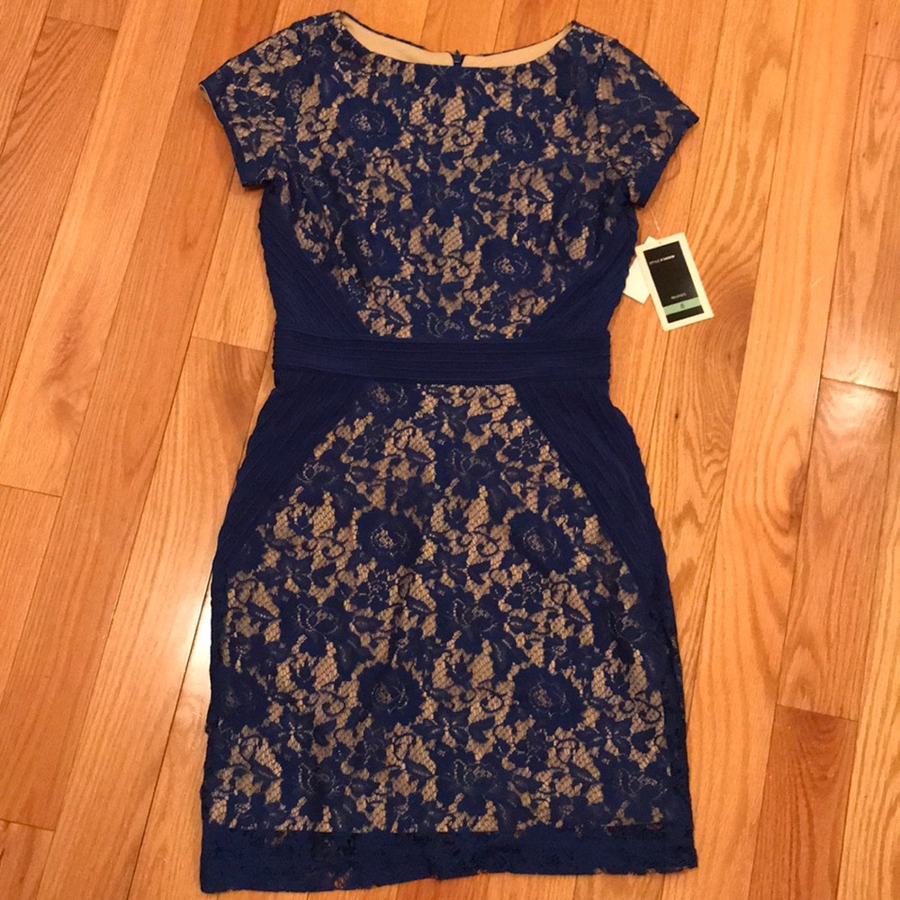 Julian Taylor Blue Lace Dress NWT